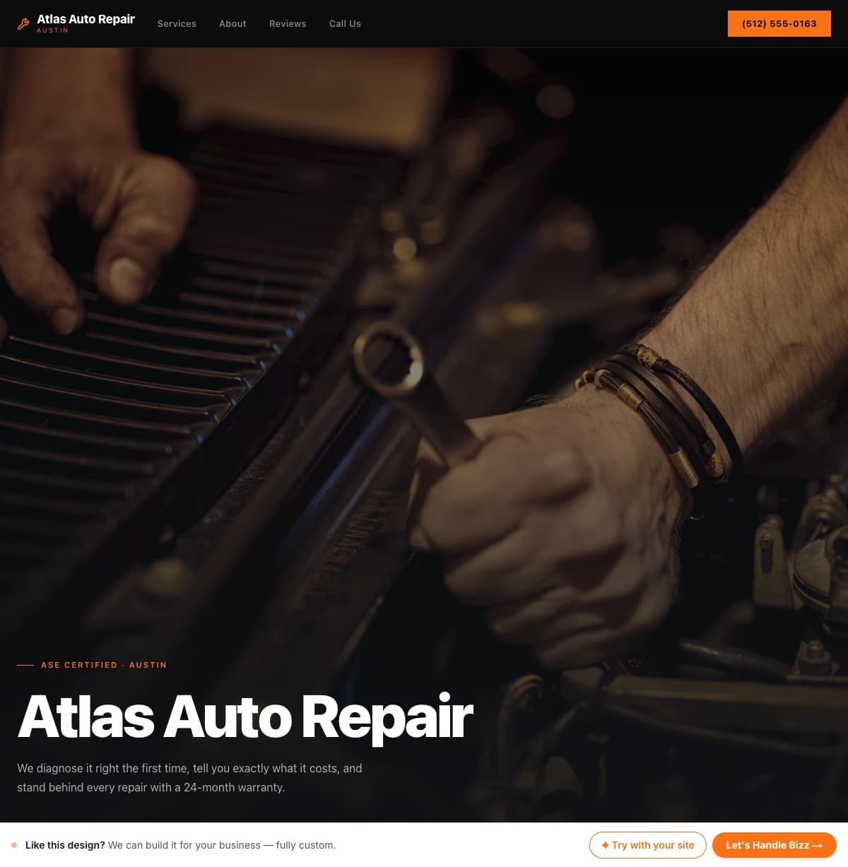 Atlas Auto website template preview