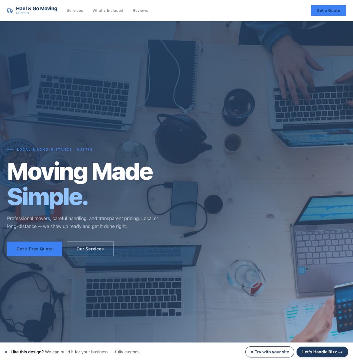 Haul & Go website template preview